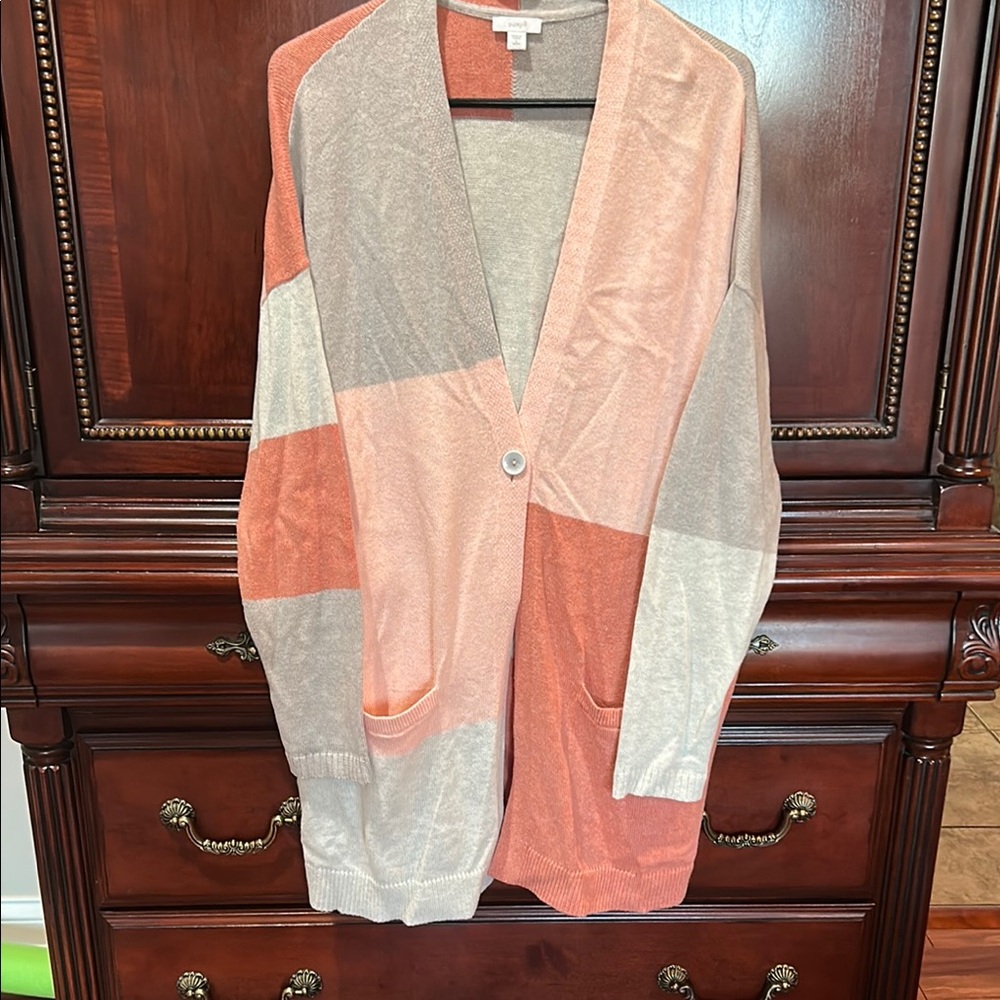 J Jill Colorblock Cardigan Sweater